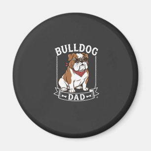 Aimant Papa Bouledogue Chien Lunettes de soleil Bandana
