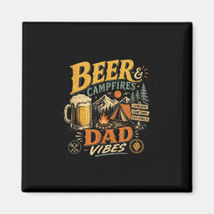 Aimant Papa camping bière rétro années 70 vintage fête de