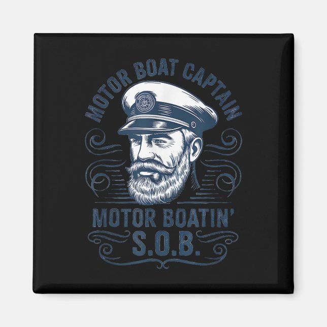 Aimant Papa capitaine drôle de bateau ponton capitaine de (Devant)