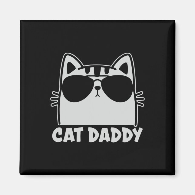 Aimant Papa Chats Cool Cadeau Drôle pour Amateur de Chats (Devant)