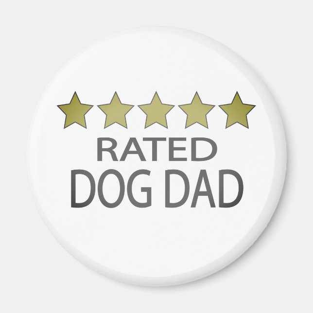 Aimant Papa chien cinq étoiles (Devant)