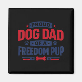 Aimant Papa Chien Patriotique Drôle 4 Juillet