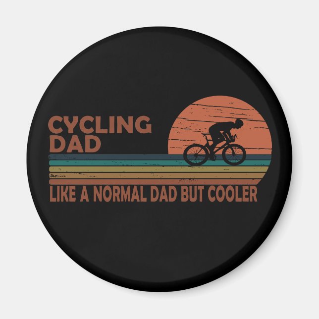 Aimant papa cycliste comme un papa normal mais plus cool (Devant)