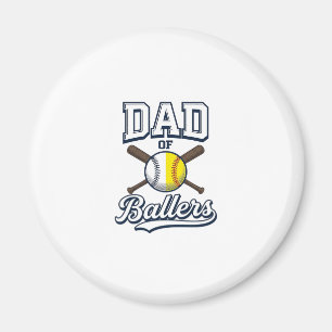 Aimant Papa de Ballers Baseball Softball Design Vintage_1
