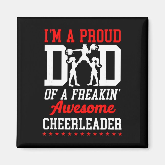 Aimant Papa de Cheerleading Je suis un papa fier d'une (Devant)