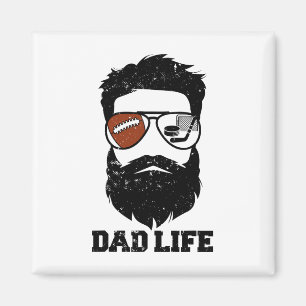 Aimant Papa de hockey décoiffé barbu Footll Hockey Dad