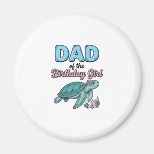 Aimant Papa de la fille de la tortue de mer d'anniversair