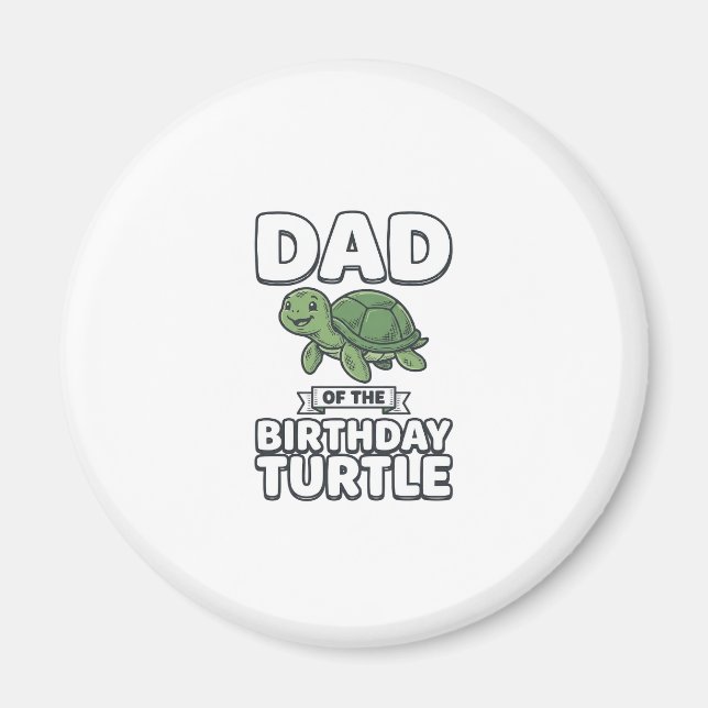 Aimant Papa de la tortue d'anniversaire Création drôle de (Devant)
