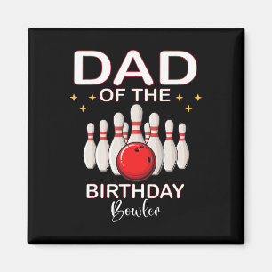 Aimant Papa De L'Anniversaire Bowler Garçon Fille Bowling