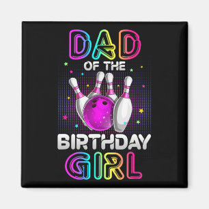 Aimant Papa De L'Anniversaire Fille Bowler Kid Bowling Pa