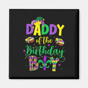 Aimant Papa De L'Anniversaire Garçon Chemise Mardi Gras P