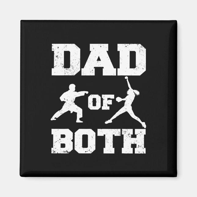 Aimant Papa Des Deux Funny Karate Softll Papa (Devant)