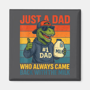 Aimant Papa dinosaure lait rétro blague drôle fête des pè