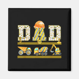 Aimant Papa drôle construction excavatrice enfants famill