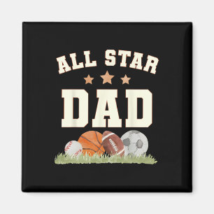 Aimant Papa du garçon d'anniversaire Sketll Footll Footba