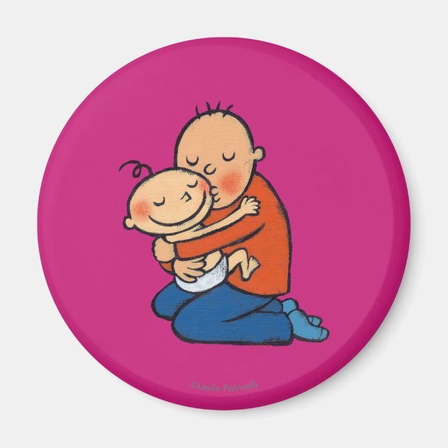 Aimant Papa et bébé en train d'embrasser (Devant)