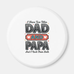 Aimant Papa et papa gravure vintage idée cadeau pour père
