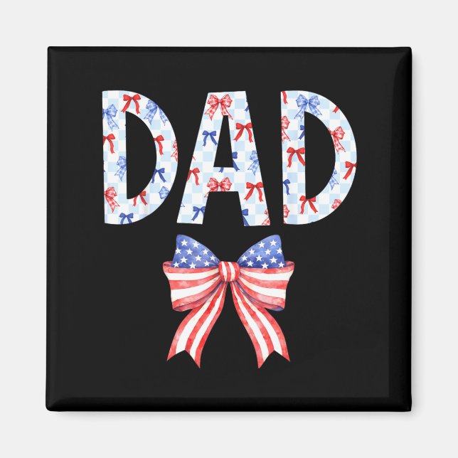 Aimant Papa Fête d'anniversaire avec un nœud de drapeau a (Devant)