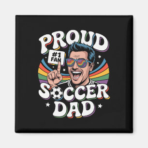 Aimant Papa fier de footballeur Supporter joyeux pour pap