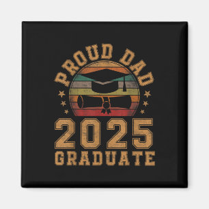 Aimant Papa fier de la promotion 2025 Père senior 25 dipl