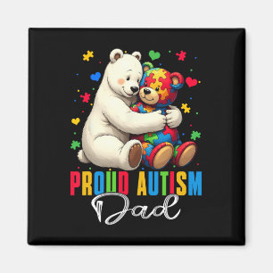 Aimant Papa fier de l'autisme Ours Sensibilisation à l'au