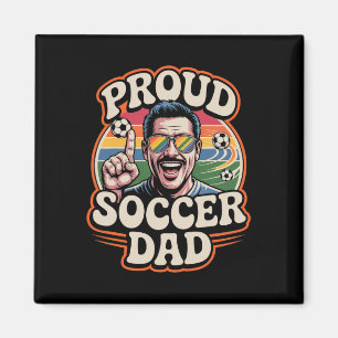 Aimant Papa footballeur fier Fan joyeux pour les pères 