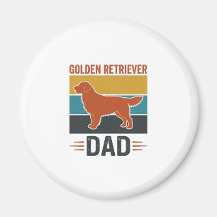Aimant Papa Golden Retriever Conception Vector pour Amate