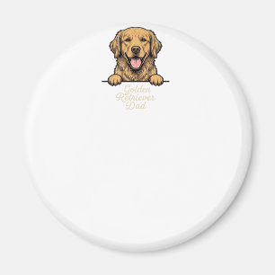Aimant Papa Golden Retriever Gravure Vintage