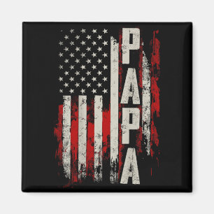 Aimant PAPA Grand-père patriotique Drapeau américain Fête