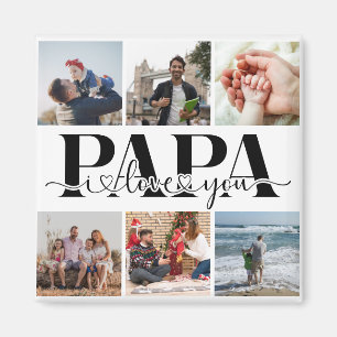 Aimant Papa I Love You Custom Photo Collage
