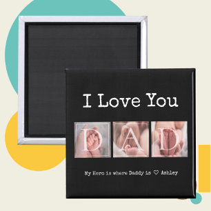 Aimant Papa Je T'Aime Bébé Photo