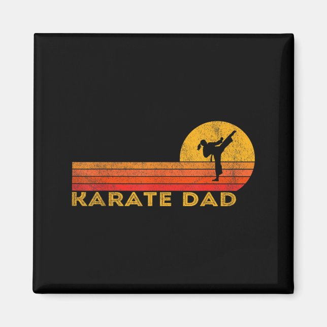 Aimant Papa Karaté Drôle Arts Martiaux Rétro (Devant)