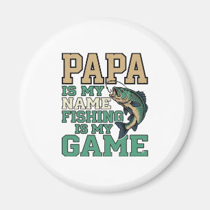 Aimant Papa la pêche est mon jeu conception de chemise vi