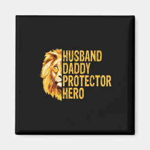 Aimant Papa Lion Drôle Mari Papa Protecteur Héros Père