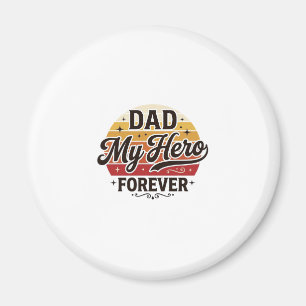 Aimant Papa Mon Héros Pour Toujours Rétro Vintage Design 