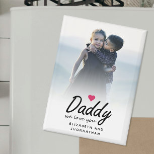 Aimant Papa nous t'aimons souvenir personnalisé de photo 