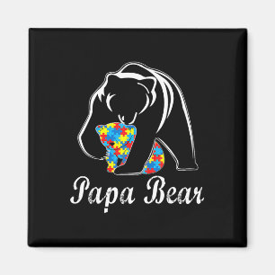 Aimant Papa ours de sensibilisation à l'autisme Soutenir