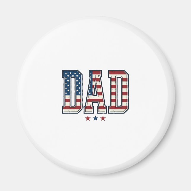 Aimant Papa patriote Drapeau américain Design vectoriel v (Devant)