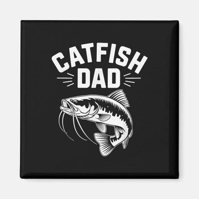 Aimant Papa poisson-chat, Papa pêcheur à la ligne Catfish (Devant)