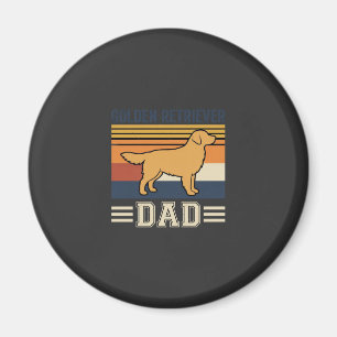 Aimant Papa Retriever doré Chien Rétro