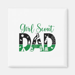 Aimant Papa scout noir et vert pour le camping de biscuit