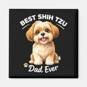 Aimant Papa shih tzu toujours adorable papa chien fierté