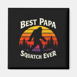 Aimant Papa squatch vintage rétro coucher de soleil bigfo