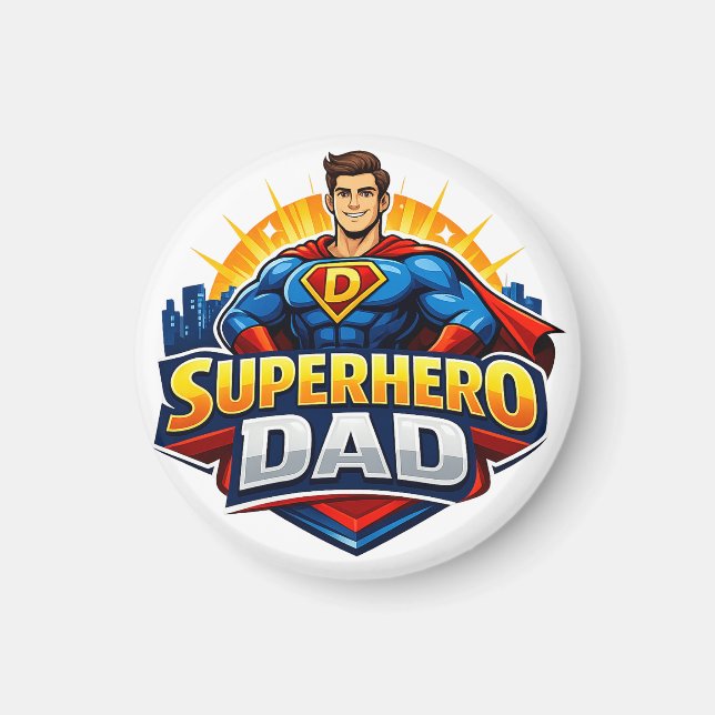 Aimant Papa Super-héros (Devant)