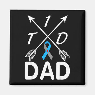 Aimant Papa T1d ruban bleu gris de sensibilisation au dia