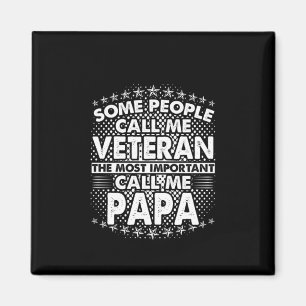 Aimant Papa vétéran   Hommage militaire patriotique