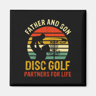 Aimant Papa vintage et fils partenaires de golf à disque