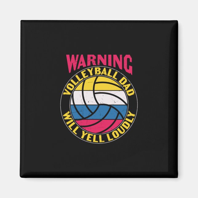Aimant Papa Volleyball Va hurler fort (Devant)