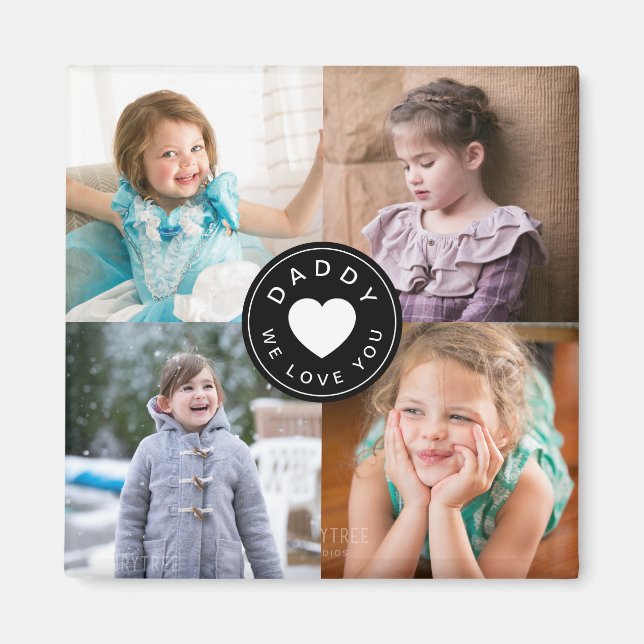 Aimant Papa We Lote Cute Kids Photo Collage (Devant)