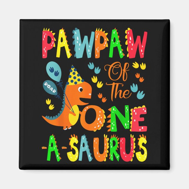 Aimant Papapapa du garçon du One-a-saurus 1er anniversair (Devant)